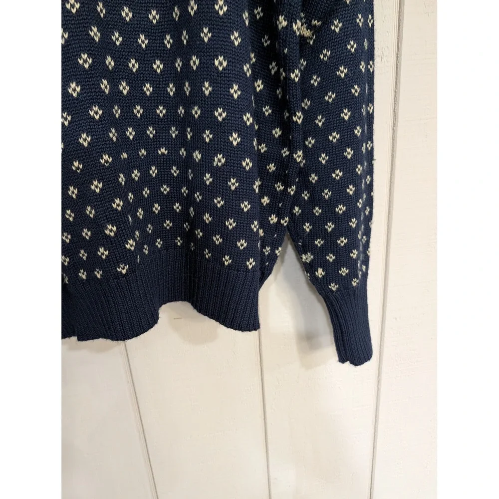 Vintage Old Navy Vintage Reindeer Fair Isle Navy Wool‎ Blend Sweater Holiday